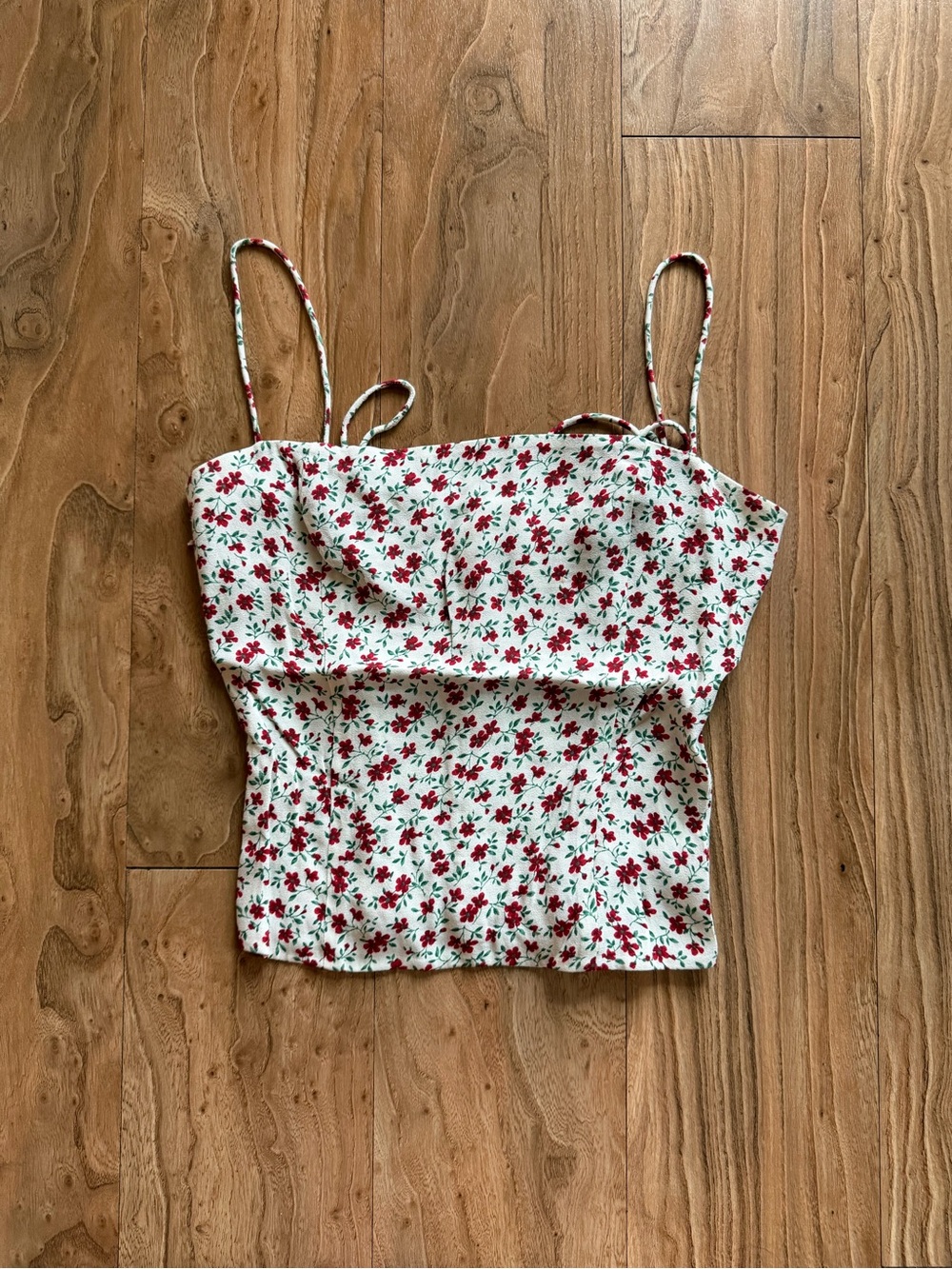 Reformation Meyer smocked floral top